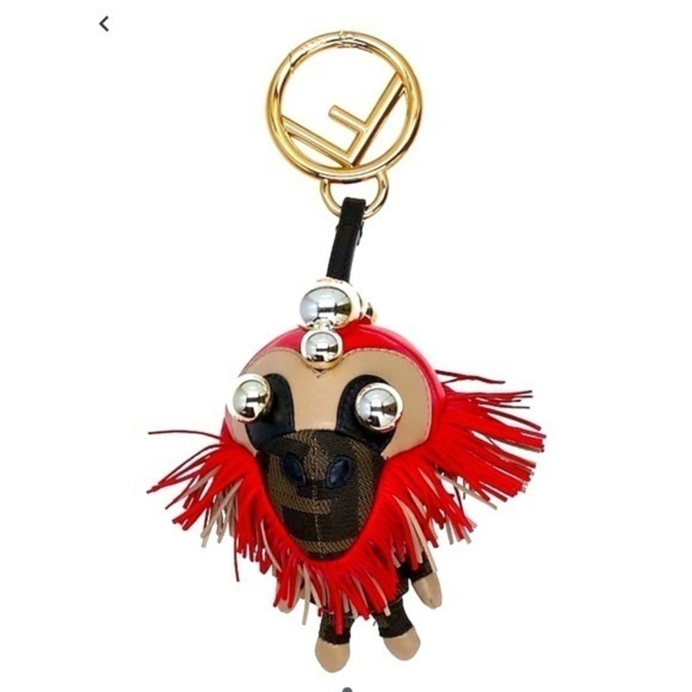 Fendi Roma limited edition NWT keychain bag charm Space Monkey Nappa Shiny